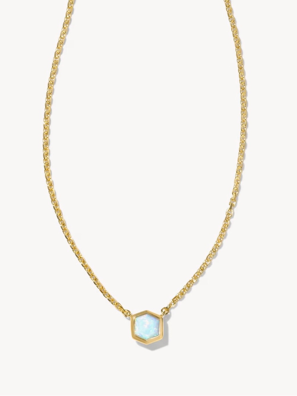 Kendra Scott Davie 18k Gold Vermeil Pendant Necklace in White Lab Grown Opal